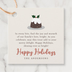 Étiquettes Cadeau Gâteau de Noël moderne gâter cadeau de famille