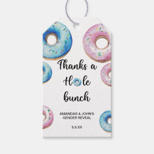 Étiquettes-cadeau Gâteau donut aquarelle merci un tas pour la révéla