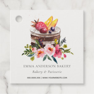 ÉTIQUETTES CADEAU GÂTEAU FLORAL DE FRUITS ROSES PATISSERIE CUPCAKE B