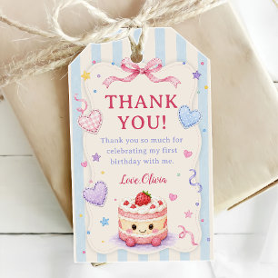 Étiquettes-cadeau Gâteau Mignon 1ère Fête d'Anniversaire