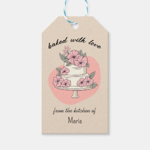 Étiquettes-cadeau Gâteau Sucré "cuisiné avec amour" 