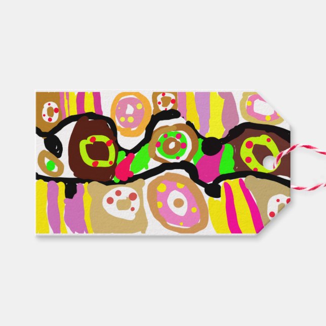 Étiquettes-cadeau Gâteaux Donuts amusants (Devant (Horizontal))