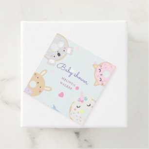 Étiquettes Cadeau gâteaux en forme d'animaux monogramme baby shower