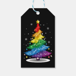 Étiquettes-cadeau Gay LGBT Pride Arbre de Noël Arc-en-ciel Joyeux No
