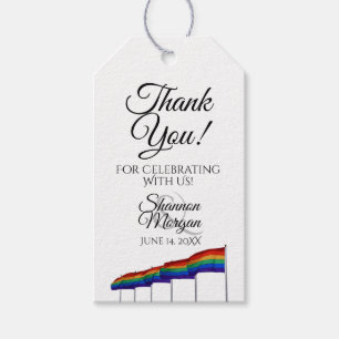 Étiquettes-cadeau Gay pride Arc-en-ciel drapeaux Mariage Faveur Merc