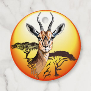 Étiquettes Cadeau Gazelle Antelope africaine animal sauvage
