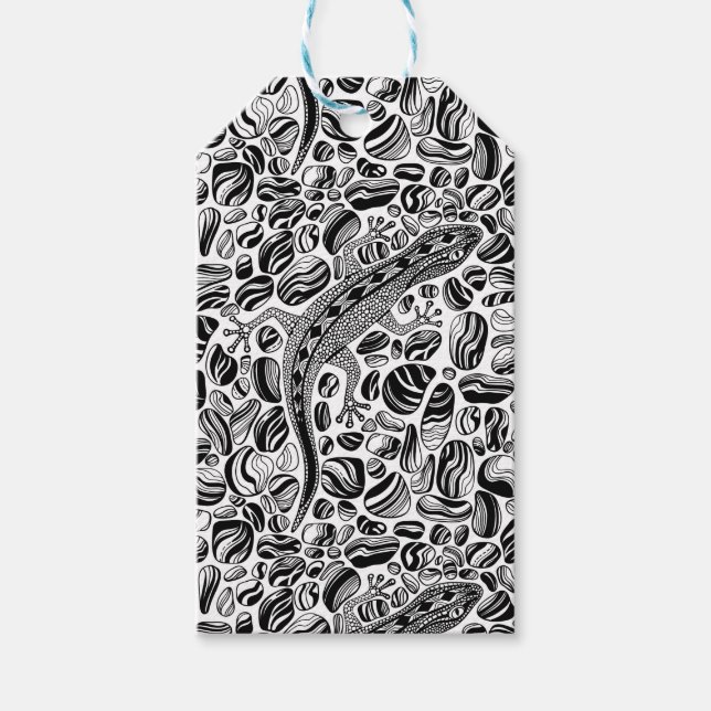 Étiquettes-cadeau Gecko et galets (Devant)