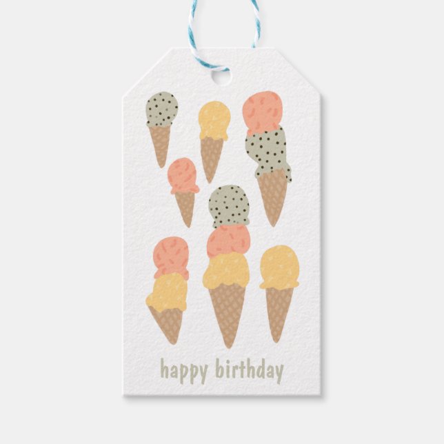 Étiquettes-cadeau Gelato sucré Mint Chip Mango Passionfruit CUSTOM (Devant)