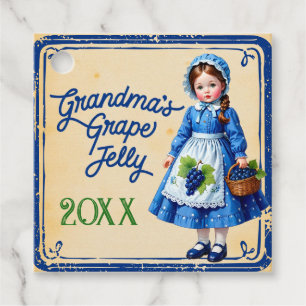 Étiquettes Cadeau Gelée de raisin de grand-mère vintage