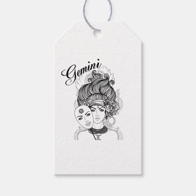 Étiquettes-cadeau Gemini Zodiac Design (Devant)
