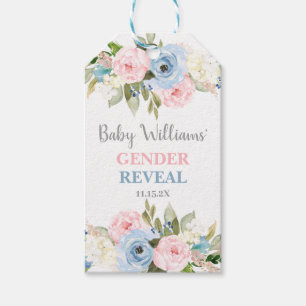 Étiquettes-cadeau Genre Révéler baby shower floral Balises cadeaux