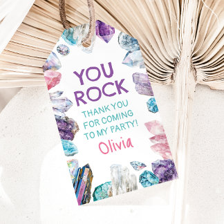 Étiquettes-cadeau Géologie Fille Anniversaire Gem Dig Merci