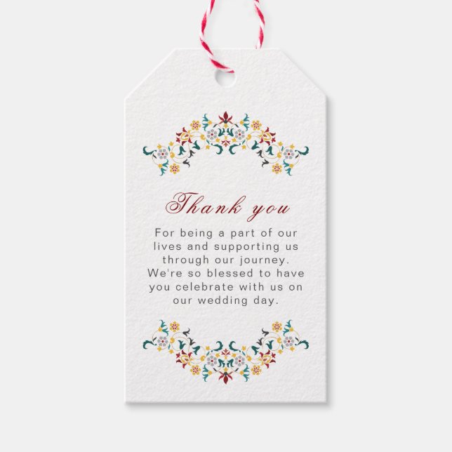 Étiquettes-cadeau Géométrie Vintage Motif Classique Intriqué Mariage (Devant)