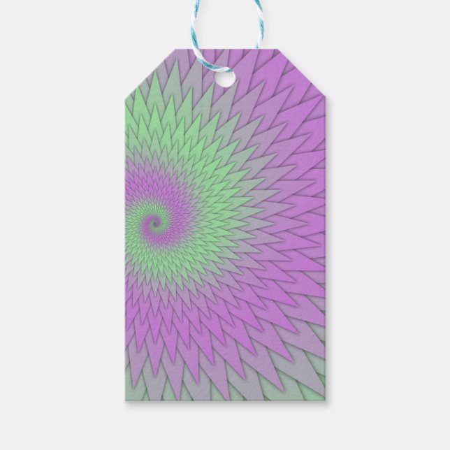 Étiquettes-cadeau Géométrique Violet et Vert (Devant)