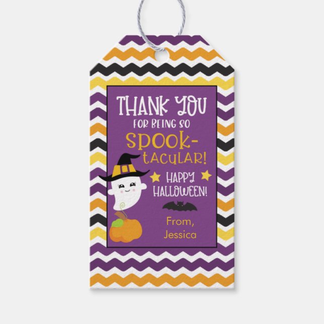 Étiquettes-cadeau Ghost et Pumpkin Kids Halloween (Devant)