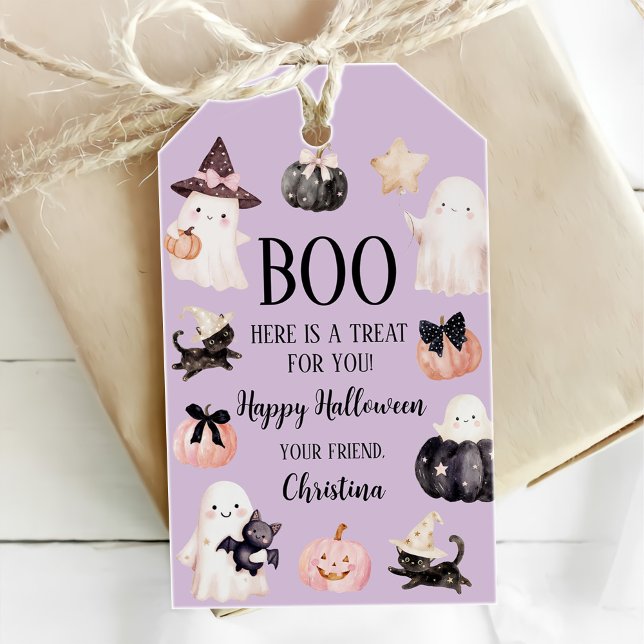 Étiquettes-cadeau Ghost mignonne Halloween Fille 1er anniversaire fê (Créateur téléchargé)