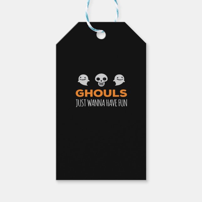 Étiquettes-cadeau Ghouls veut juste s'amuser Automne esthétique (Devant)