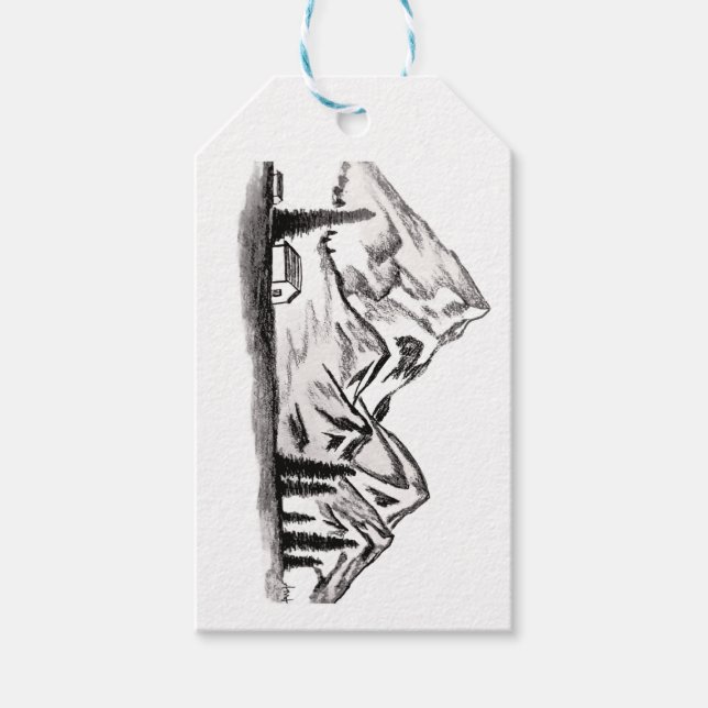 Étiquettes-cadeau Gift tag with mountain theme (Devant)