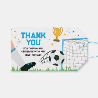 Étiquettes-cadeau Gift Tags Thank You Card Soccer Sport Birthday