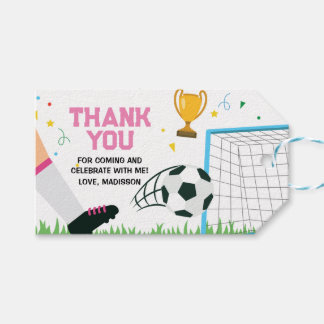 Étiquettes-cadeau Gift Tags Thank You Card Soccer Sport Birthday