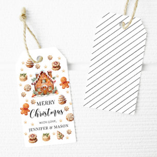 Étiquettes-cadeau Gingerbread House & Cookies Merry Chritsmas Tags