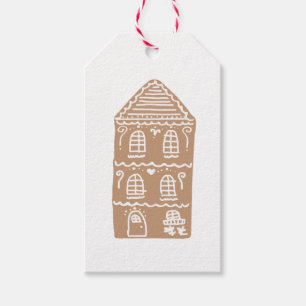 Étiquettes-cadeau Gingerbread Maison Village Illustration Tags cadea