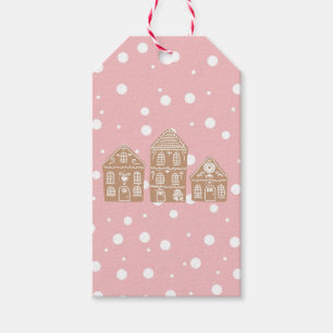 Étiquettes-cadeau Gingerbread Maison Village Illustration Tags cadea