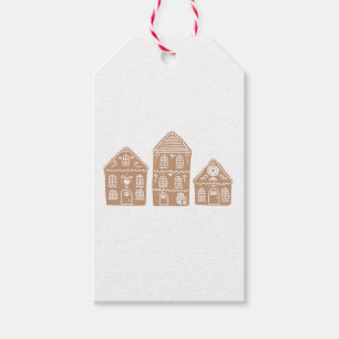 Étiquettes-cadeau Gingerbread Maison Village Illustration Tags cadea