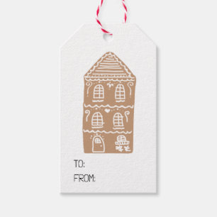 Étiquettes-cadeau Gingerbread Maison Village Illustration Tags cadea