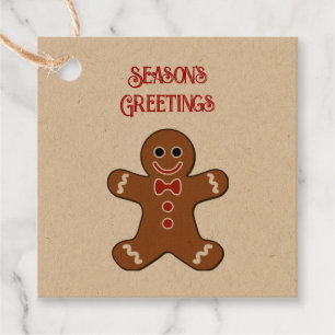 Étiquettes Cadeau Gingerbread Man Bonnes Fêtes Tags cadeaux
