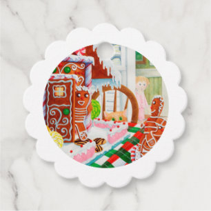 Étiquettes Cadeau GINGERBREAD SURPRISE Scalloped Tags cadeaux