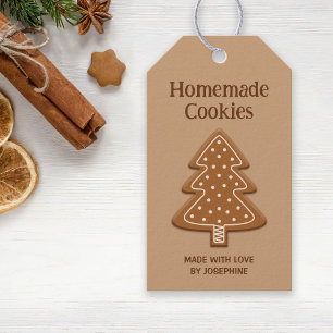 Étiquettes-cadeau Gingerpain Forme d'arbre Cookie - Cookies faits ma