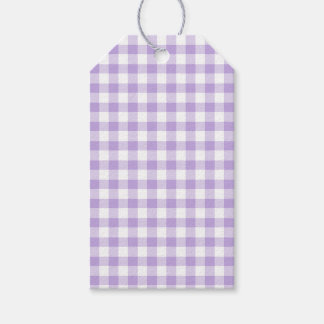 Étiquettes-cadeau Gingham Classique Lavande Douce