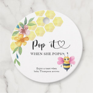Étiquettes Cadeau Girl Bee Pop it When she pops