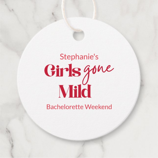 Étiquettes Cadeau Girls Gone Mild Chic Bachelorette Beach Weekend (Devant)