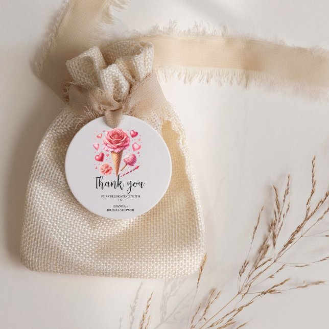 Étiquettes Cadeau Glace à l'aquarelle Merci Baby Shower de mariage (Créateur téléchargé)