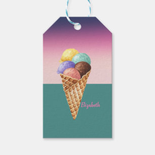 Étiquettes-cadeau Glace à l'eau colorée Cool
