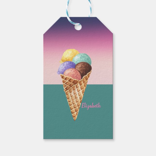 Étiquettes-cadeau Glace à l'eau colorée Cool    (Devant)