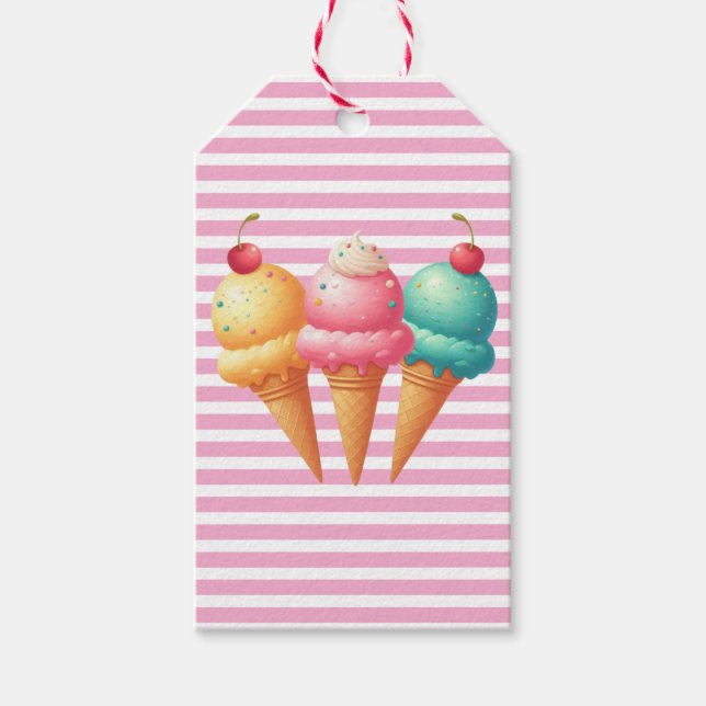 Étiquettes-cadeau Glace colorée (Devant)