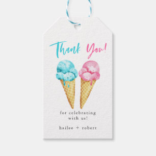 Étiquettes-cadeau Glace Cream Genre Reveal Party Favoriser