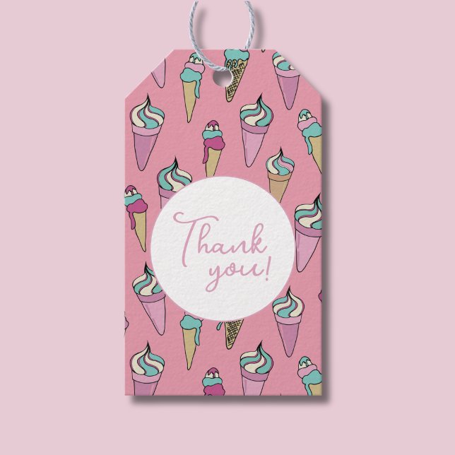 Étiquettes-cadeau Glace Merci (Ice Cream Thank you gift tag)