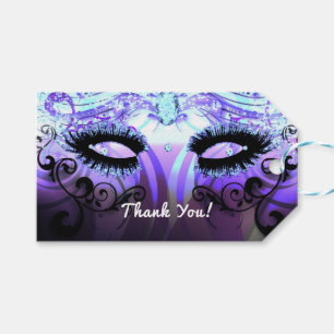 Étiquettes-cadeau Glam Eyelashes Purple Masquerade Party Favoriser