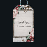 Étiquettes-cadeau Glam Floral Rustic Wood & Lace Barn Mariage<br><div class="desc">Customisez cependant.Objets correspondants disponibles.</div>