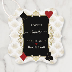 Étiquettes Cadeau Glam Gold Casino Love is Sweet Mariage