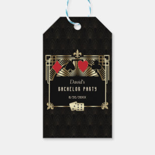 Étiquettes-cadeau Glam Las Vegas Casino Royale Enterrement de vie de