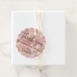 Étiquettes Cadeau Glam Parti Spa Faux Parties scintillant Merci Favo