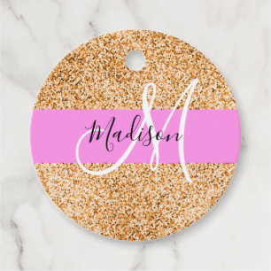 Étiquettes Cadeau Glam Pink & Copper Parties scintillant étincelles