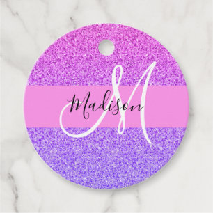 Étiquettes Cadeau Glam violet rose Parties scintillant étincelante M