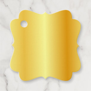 Étiquettes Cadeau Glamour Elegant Faux Gold Ajouter votre texte blan