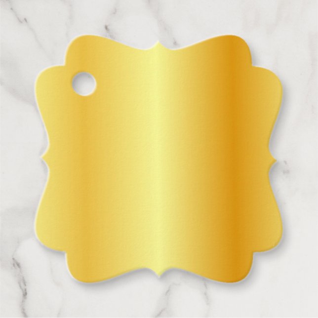 Étiquettes Cadeau Glamour Elegant Faux Gold Ajouter votre texte blan (Devant)